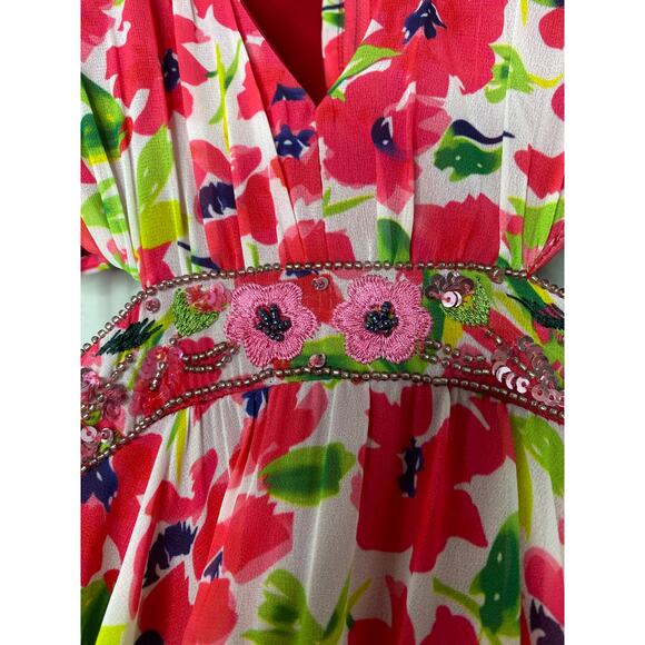 Mac Duggal Floral Cut Out V Neck Bell Sleeve
Mini Dress - Picture 6 of 9